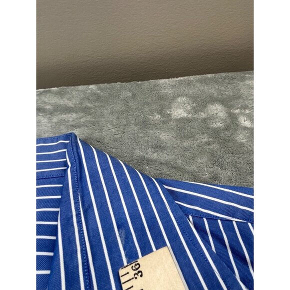 Banana Republic Mens Large Blue Striped Button-Down Dress Shirt - Picture 7 of 9